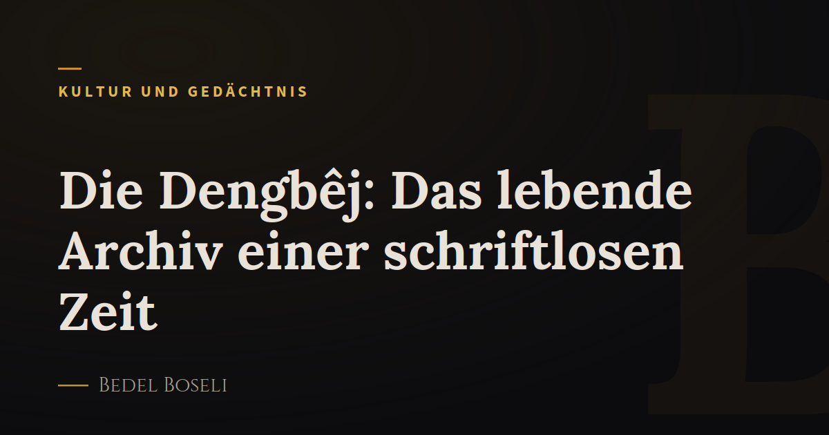 Die Dengbêj: Das lebende Archiv einer schriftlosen Zeit