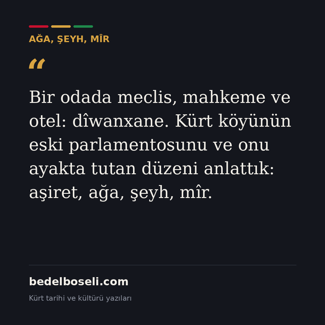 Agha, Scheich und Mîr: Die alte Ordnung der kurdischen Gesellschaft